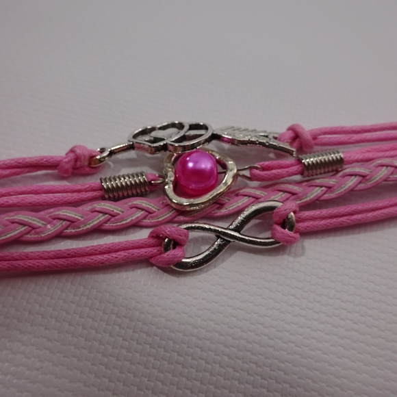 Unbranded Jewelry - Infinity Love Heart Leather Charm Bracelet